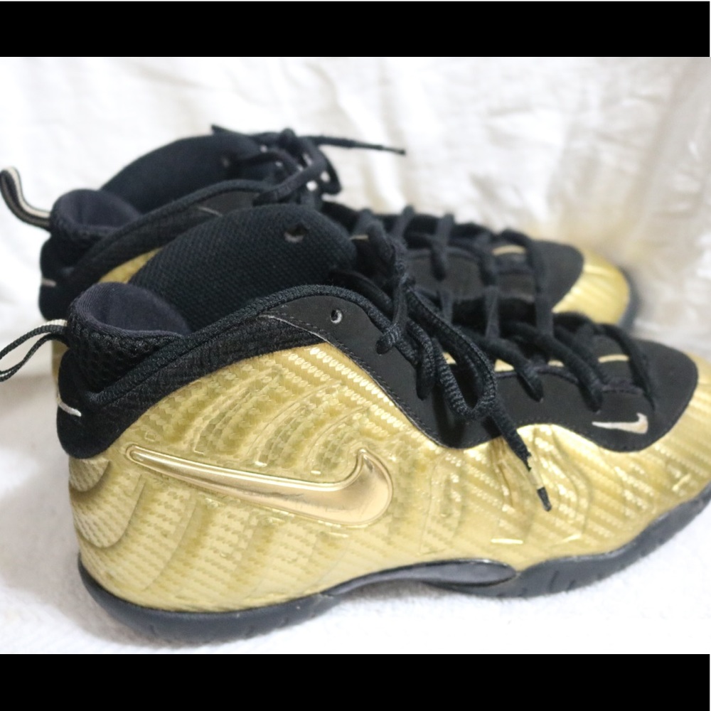 Nike Little Posite Pro Boys Shoe Black/Gold Sz 2.5